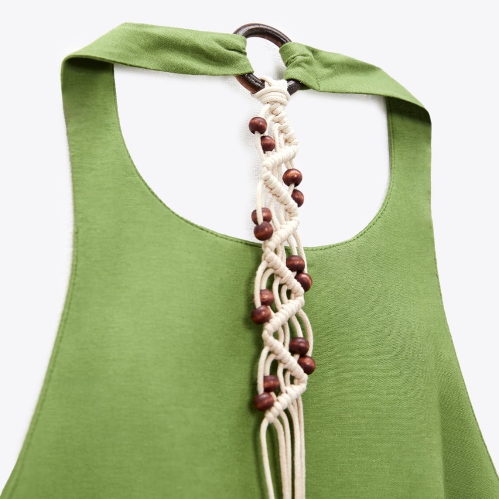 Zara limited edition macrame beaded backless maxi dress - Picture 11 of 12